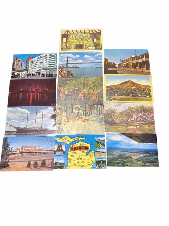 No Brand Other - 13 Vintage 1930-1960s Postcard Lot Detroit Michigan Minnesota Nature